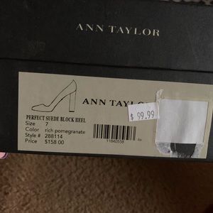 Sold Ann Taylor perfect suede block heel